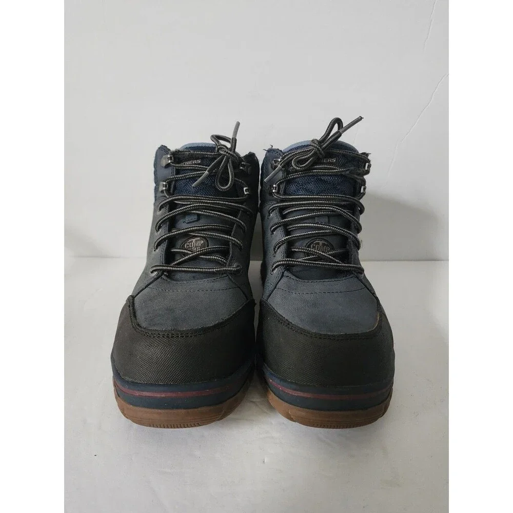 SKECHERS WORK WOMENS BOOT US 6.5 MCCOLL NAVY BLUE BLACK 108004 EH COMP TOE
